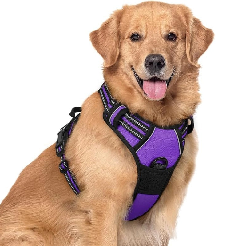 No Pull Pet Vest Harness for Large Dogs with 2 Leash Clips