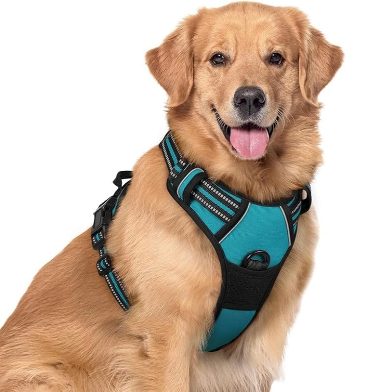No Pull Pet Vest Harness for Large Dogs with 2 Leash Clips