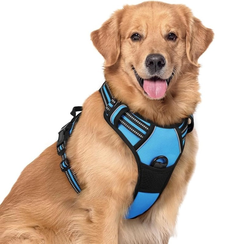 No Pull Pet Vest Harness for Large Dogs with 2 Leash Clips