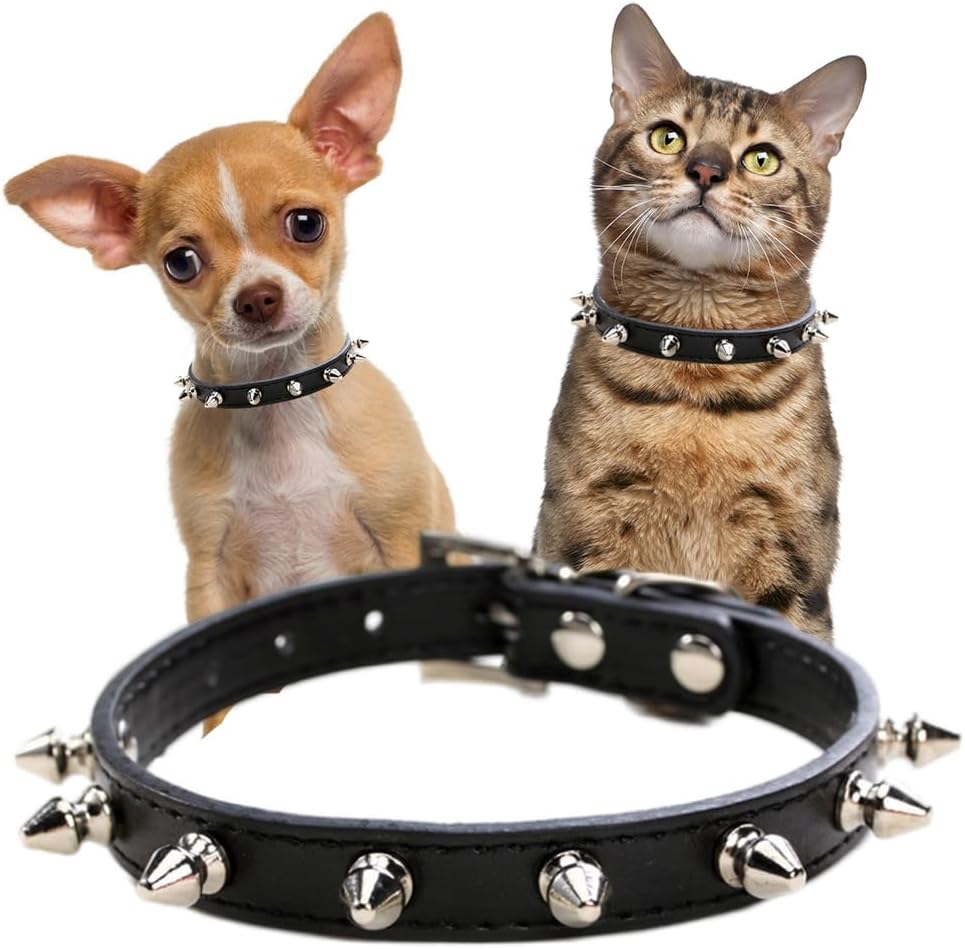 Metal Spiked Leather Collar