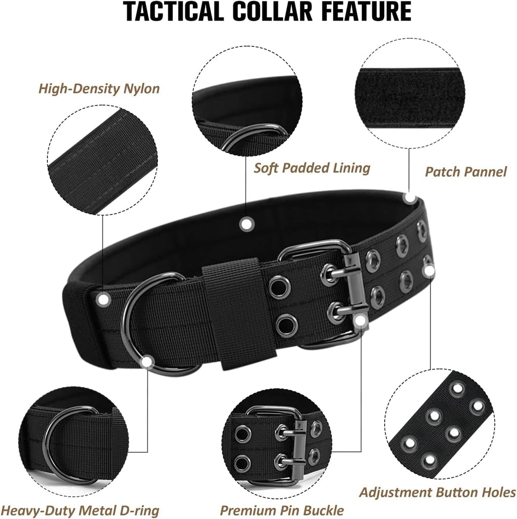 Heavy-Duty Metal Pin Buckle Padded Collar