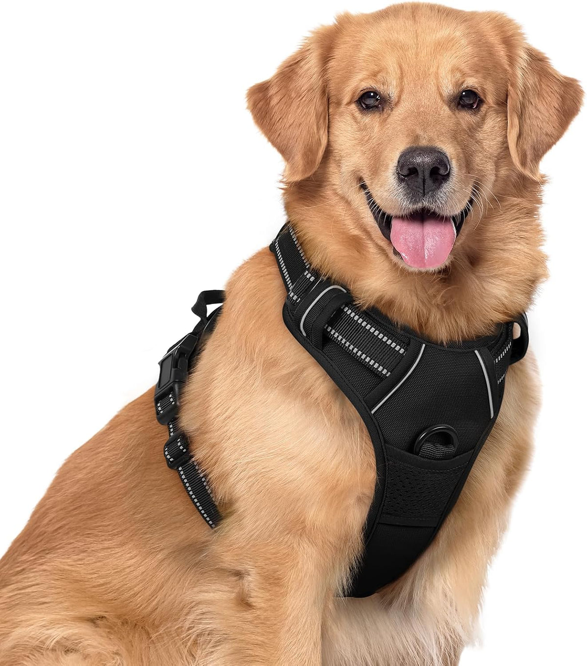 No Pull Pet Vest Harness for Large Dogs with 2 Leash Clips