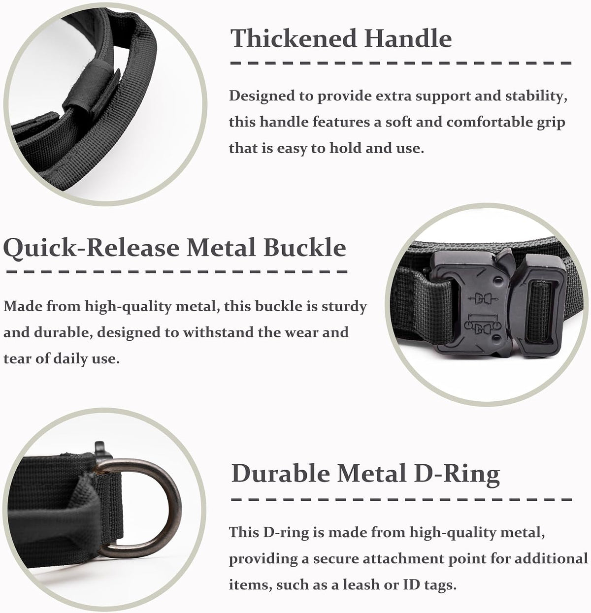 Breathable Tactical Collar with Metal Buckle