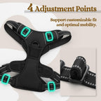 No Pull Pet Vest Harness for Large Dogs with 2 Leash Clips