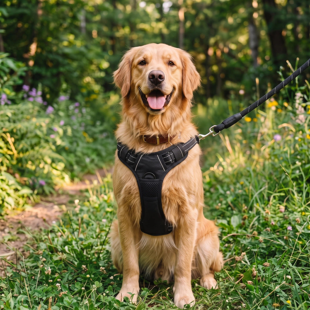 No Pull Pet Vest Harness for Large Dogs with 2 Leash Clips