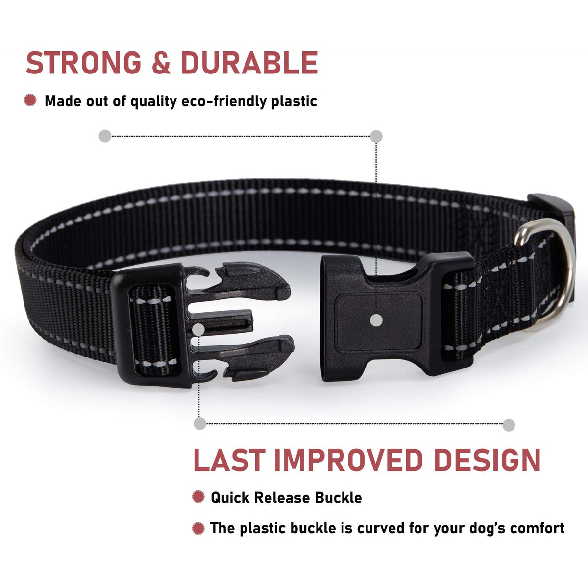 Puppy Collar with Buckle Adjustable & Reflective Dog Collar