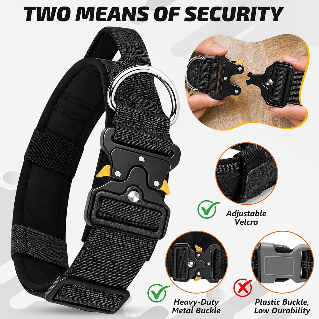 Tactical Dog Collar for Medium Large Dogs with Handle