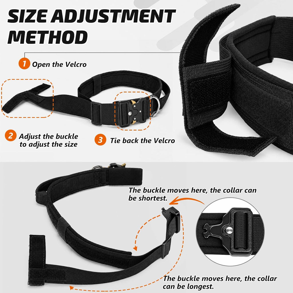 Tactical Dog Collar for Medium Large Dogs with Handle