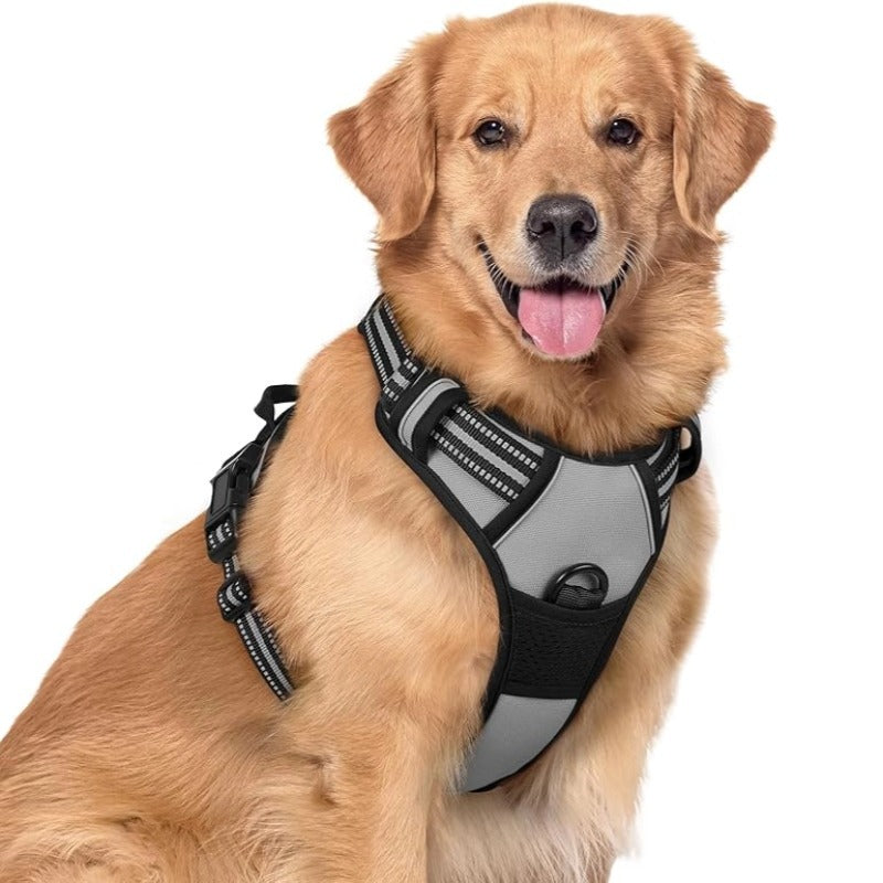 No Pull Pet Vest Harness for Large Dogs with 2 Leash Clips