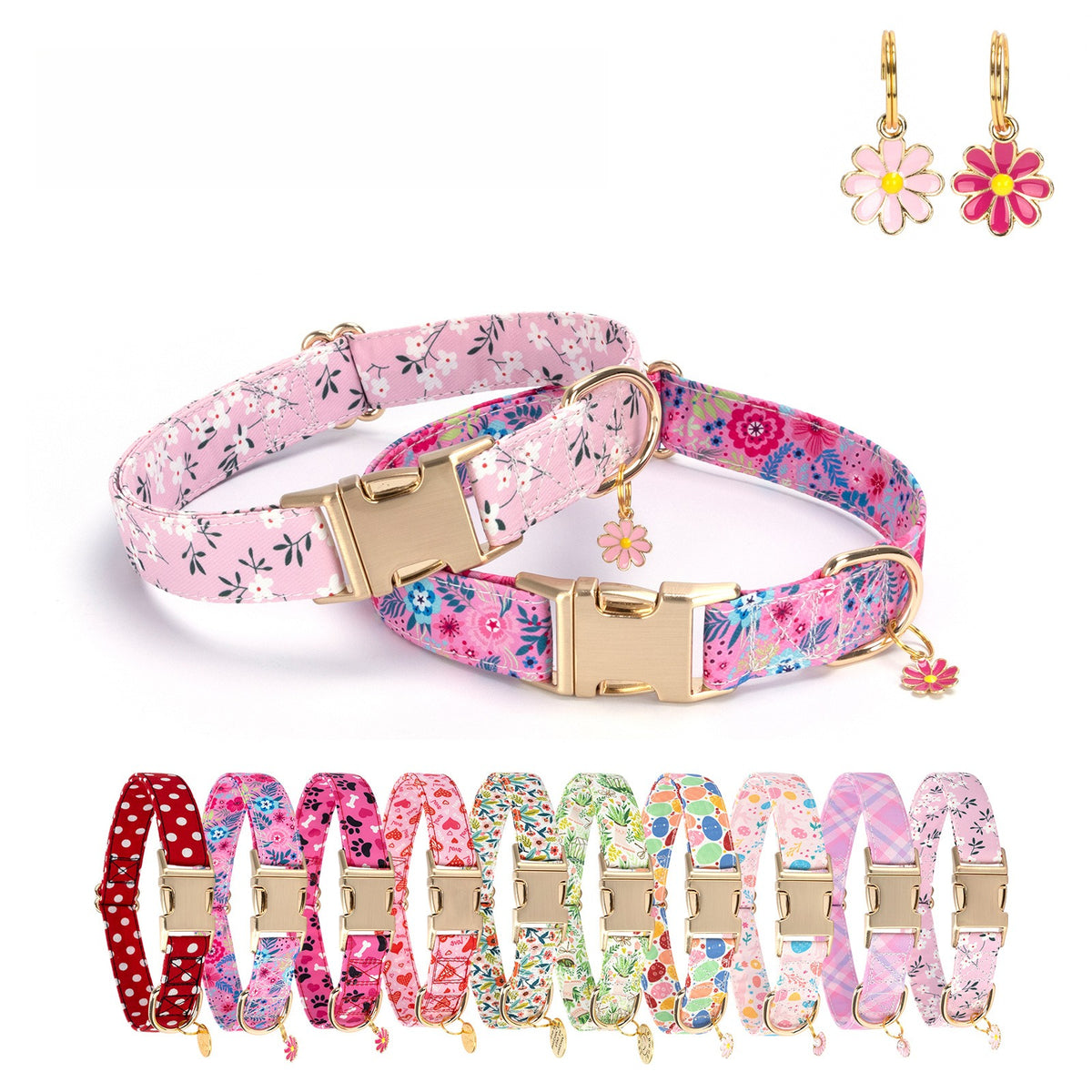Fresh floral adjustable pet collar