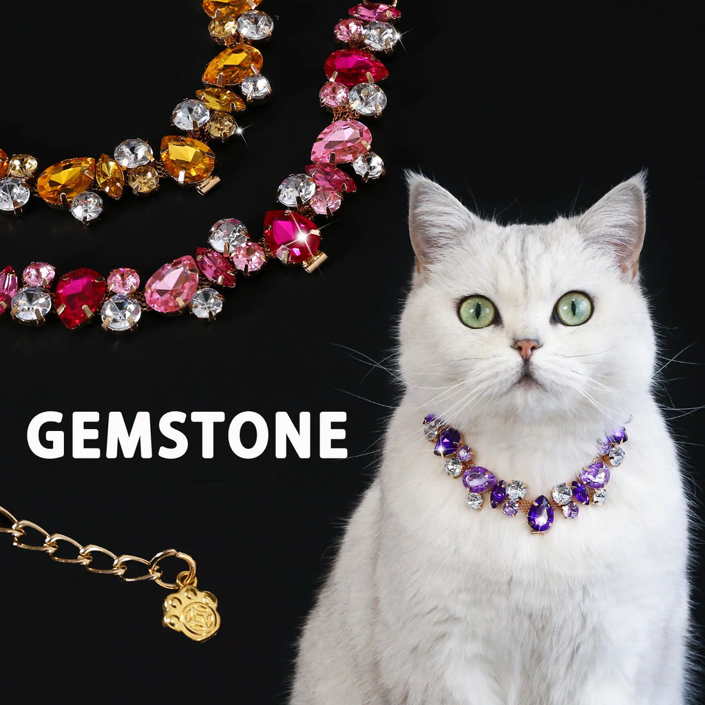 Colorful Rhinestone Pet Necklace