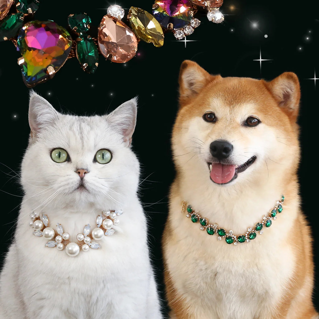 Colorful Rhinestone Pet Necklace