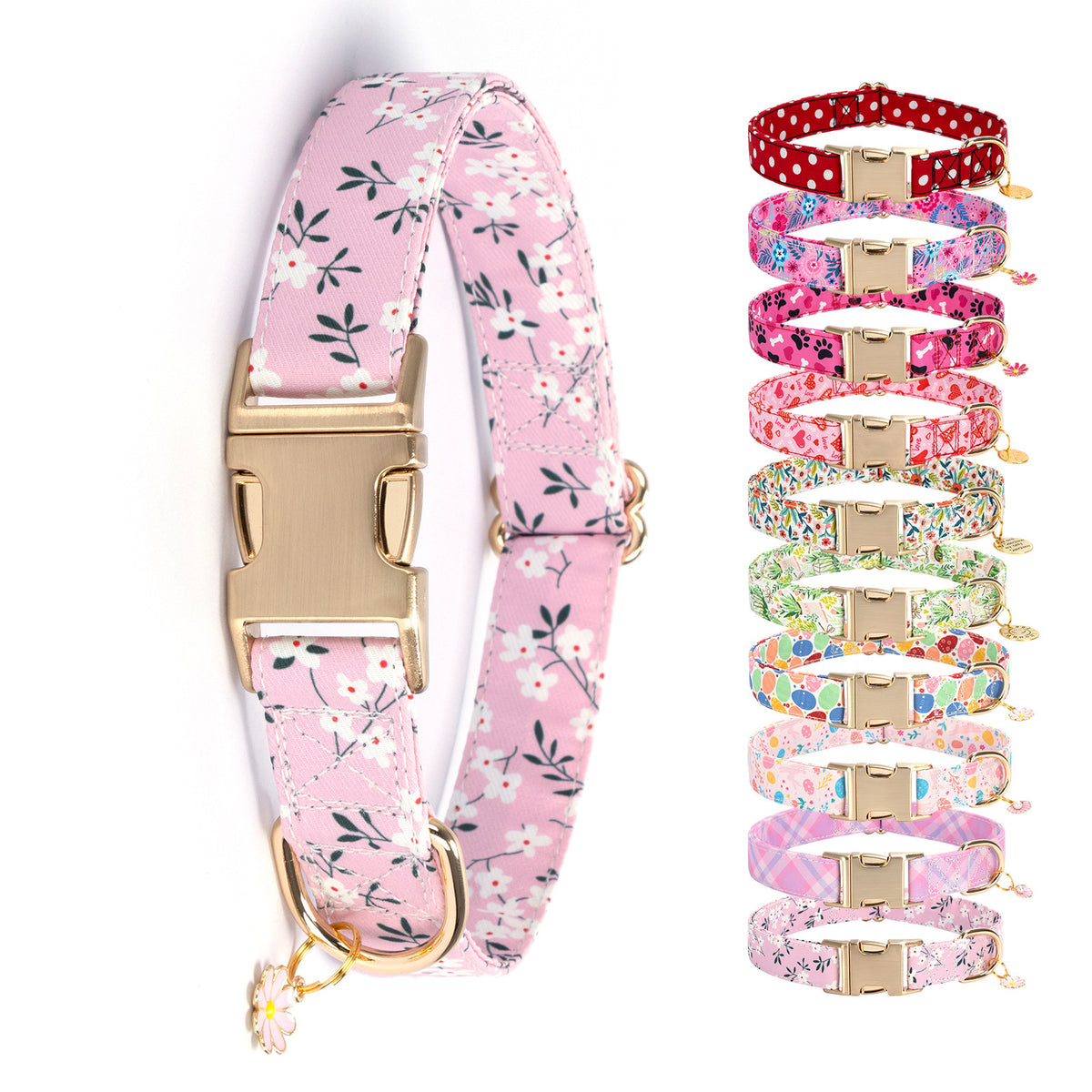 Fresh floral adjustable pet collar