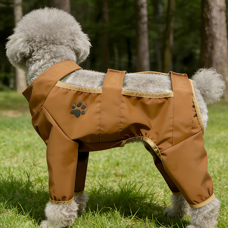 Outdoor anti-hair loss, anti-sewage and anti-mosquito four-legged dust pants