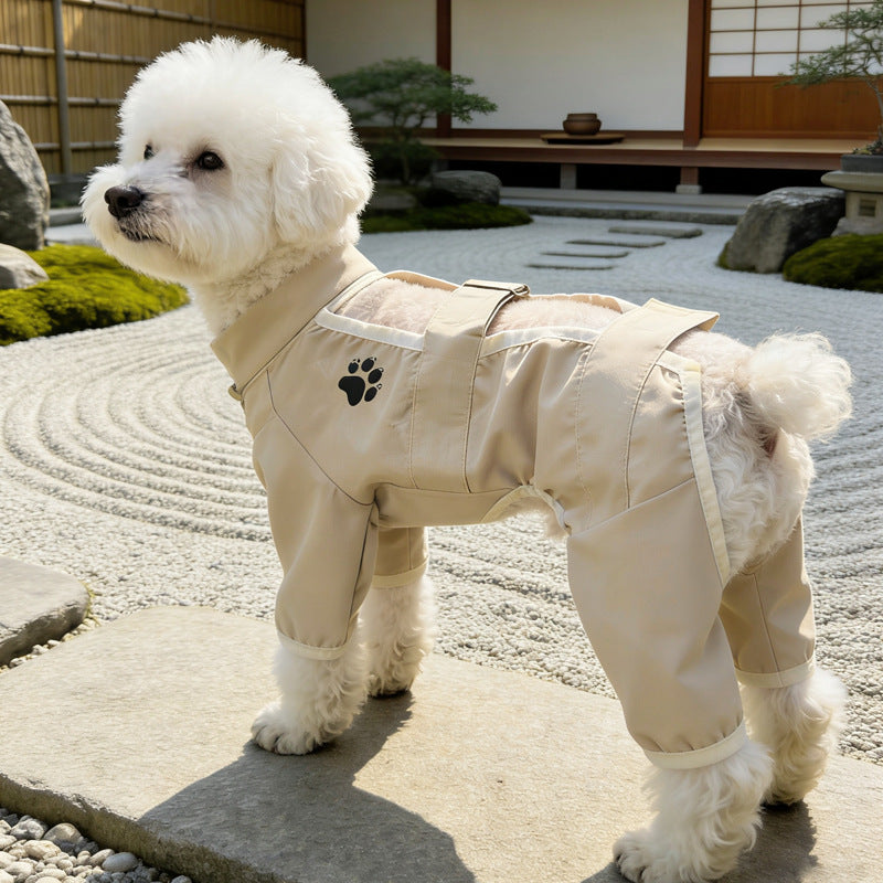 Outdoor anti-hair loss, anti-sewage and anti-mosquito four-legged dust pants