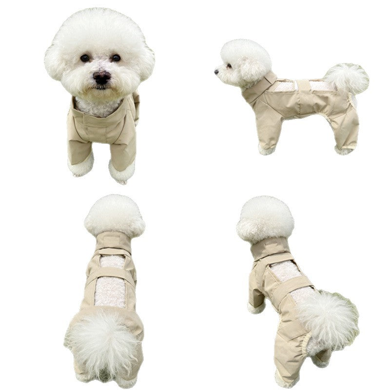 Outdoor anti-hair loss, anti-sewage and anti-mosquito four-legged dust pants