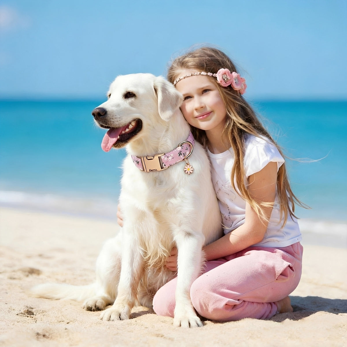 Fresh floral adjustable pet collar